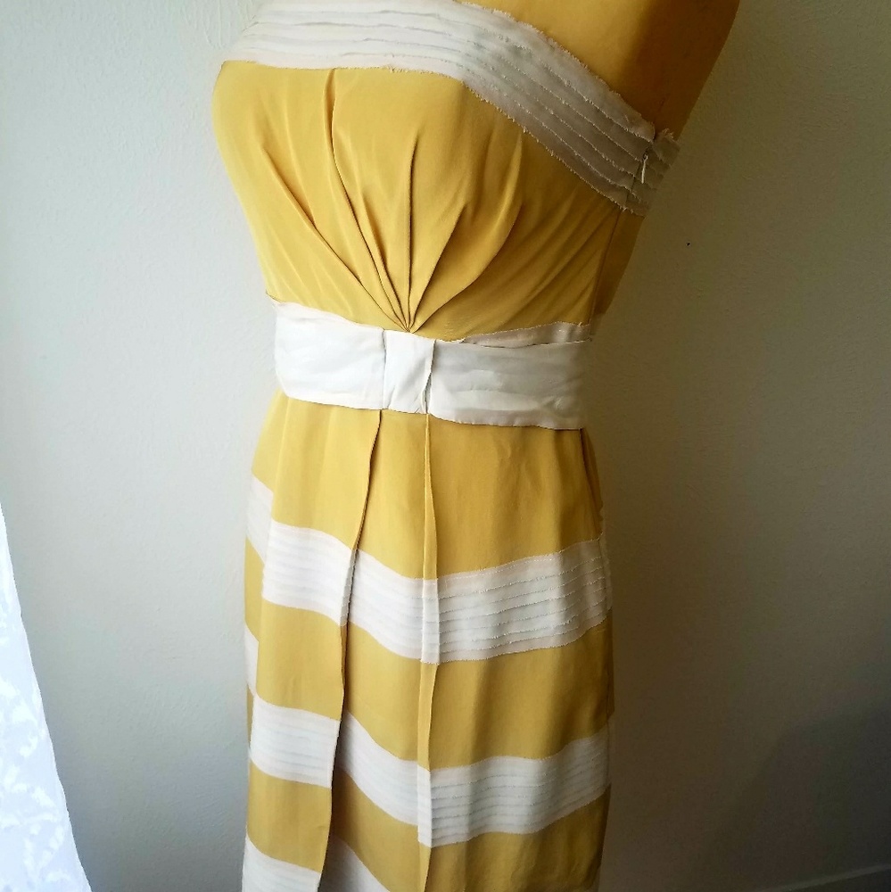 Mustard Gold, vintage gold, strapless dress